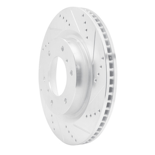 R1 08-17 Mitsubishi Montero Limited (Mexico) Front Right Drilled & Slotted Silver Brake Rotor