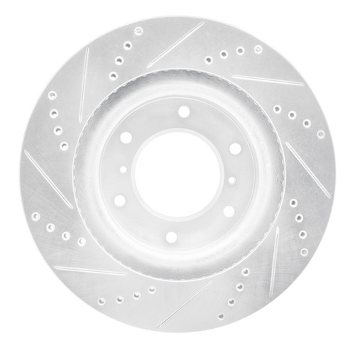 R1 08-17 Mitsubishi Montero Limited (Mexico) Front Right Drilled & Slotted Silver Brake Rotor