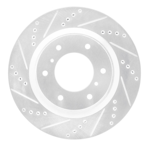 R1 08-17 Mitsubishi Montero Limited (Mexico) Front Left Drilled & Slotted Silver Brake Rotor