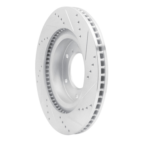 R1 08-17 Mitsubishi Montero Limited (Mexico) Front Left Drilled & Slotted Silver Brake Rotor