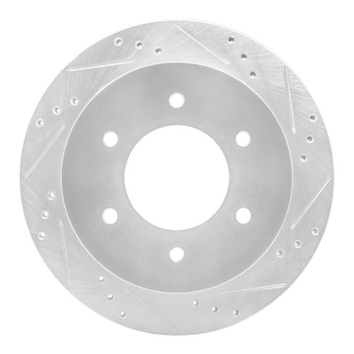 R1 15-17 Mitsubishi Montero Limited (Mexico) Rear Right Drilled & Slotted Silver Brake Rotor