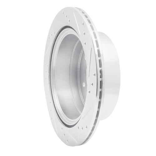 R1 15-17 Mitsubishi Montero Limited (Mexico) Rear Left Drilled & Slotted Silver Brake Rotor