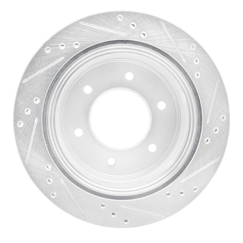R1 15-17 Mitsubishi Montero Limited (Mexico) Rear Left Drilled & Slotted Silver Brake Rotor