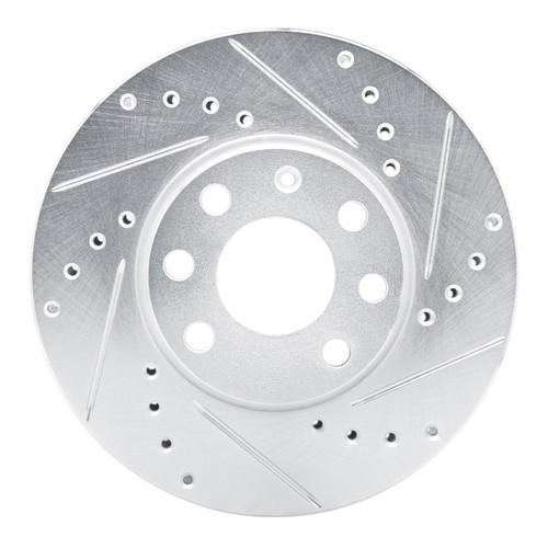 R1 00-05 Chevrolet Zafira (Mexico) Front Right Drilled & Slotted Silver Brake Rotor