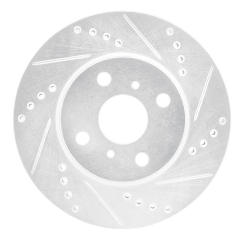 R1 12-15 ScIon IQ Front Right Drilled & Slotted Silver Brake Rotor