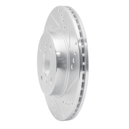 R1 12-15 ScIon IQ Front Right Drilled & Slotted Silver Brake Rotor