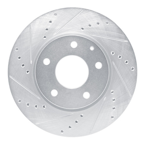 R1 19-25 Mazda 3 Front Left Drilled & Slotted Silver Brake Rotor