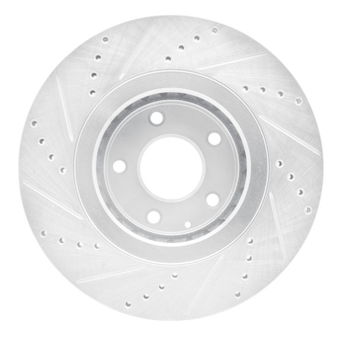 R1 16-25 Mazda 6 Front Right Drilled & Slotted Silver Brake Rotor