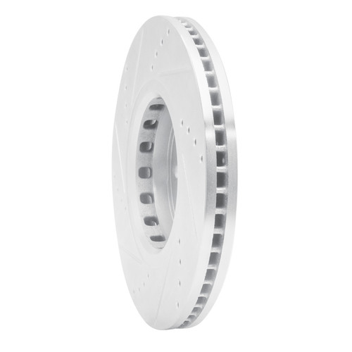 R1 16-25 Mazda 6 Front Right Drilled & Slotted Silver Brake Rotor EDZ-80076R