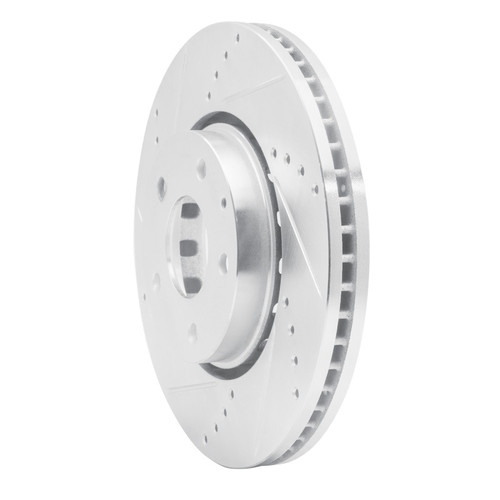 R1 16-25 Mazda CX-5 Front Left Drilled & Slotted Silver Brake Rotor EDZ-80076L