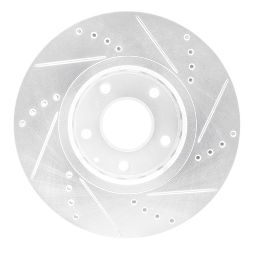 R1 16-25 Mazda CX-5 Front Left Drilled & Slotted Silver Brake Rotor EDZ-80076L