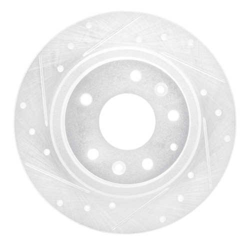 R1 16-18 Mazda CX-3 Rear Left Drilled & Slotted Silver Brake Rotor