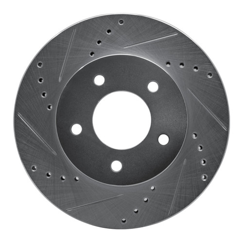 R1 96-98 Mazda MPV Front Left Drilled & Slotted Silver Brake Rotor