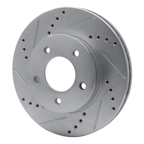 R1 96-98 Mazda MPV Front Left Drilled & Slotted Silver Brake Rotor