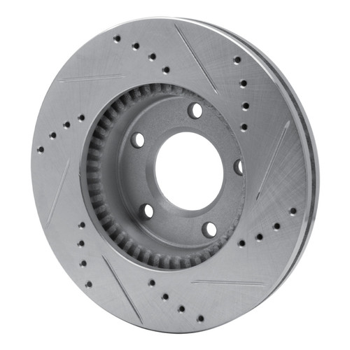 R1 96-98 Mazda MPV Front Left Drilled & Slotted Silver Brake Rotor