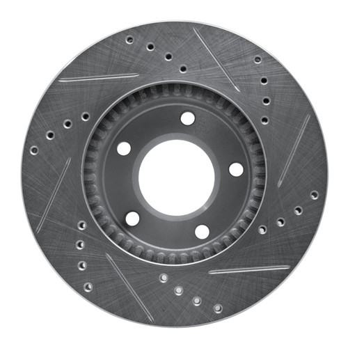 R1 96-98 Mazda MPV Front Left Drilled & Slotted Silver Brake Rotor