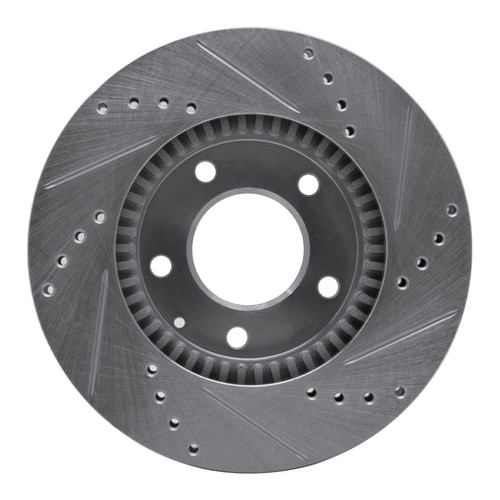 R1 95-06 Mazda MPV Front Left Drilled & Slotted Silver Brake Rotor