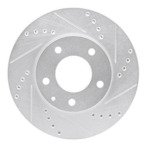 R1 95-06 Mazda Millenia Front Right Drilled & Slotted Silver Brake Rotor