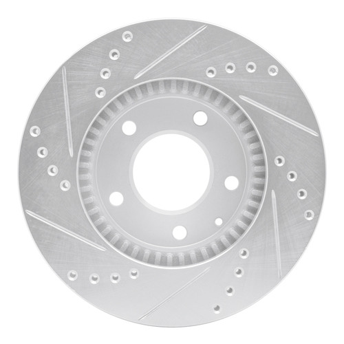 R1 95-06 Mazda Millenia Front Right Drilled & Slotted Silver Brake Rotor