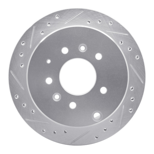 R1 92-06 Mazda 929 Rear Left Drilled & Slotted Silver Brake Rotor