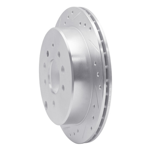 R1 92-06 Mazda 929 Rear Left Drilled & Slotted Silver Brake Rotor