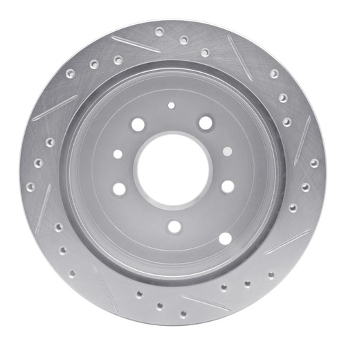R1 92-06 Mazda 929 Rear Left Drilled & Slotted Silver Brake Rotor