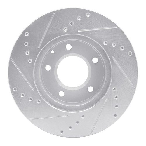 R1 92-95 Mazda MPV Front Right Drilled & Slotted Silver Brake Rotor