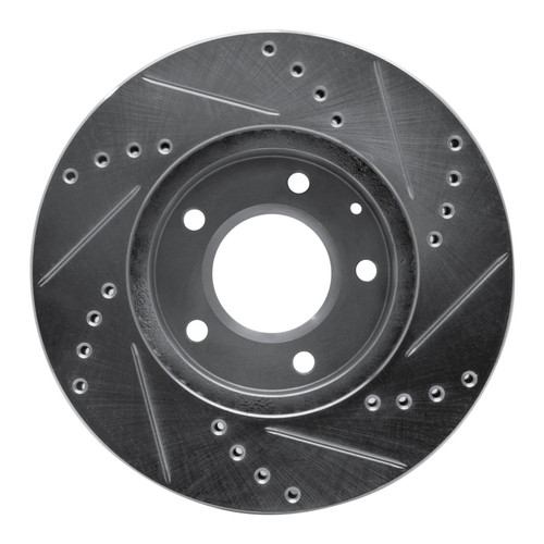 R1 92-95 Mazda MPV Front Left Drilled & Slotted Silver Brake Rotor