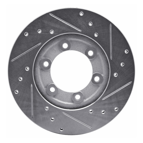 R1 86-93 Mazda B2200 Front Left Drilled & Slotted Silver Brake Rotor