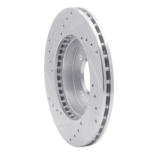 R1 82-84 Mazda B2000 Front Right Drilled & Slotted Silver Brake Rotor