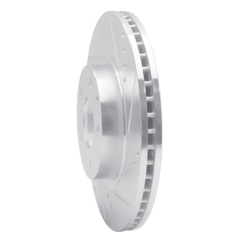 R1 14-24 Mazda 3 Front Right Drilled & Slotted Silver Brake Rotor EDZ-80052R