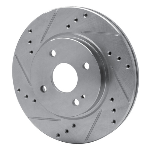 R1 11-15 Mazda 2 (Mexico) Front Left Drilled & Slotted Silver Brake Rotor