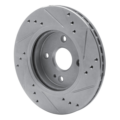 R1 11-15 Mazda 2 (Mexico) Front Left Drilled & Slotted Silver Brake Rotor