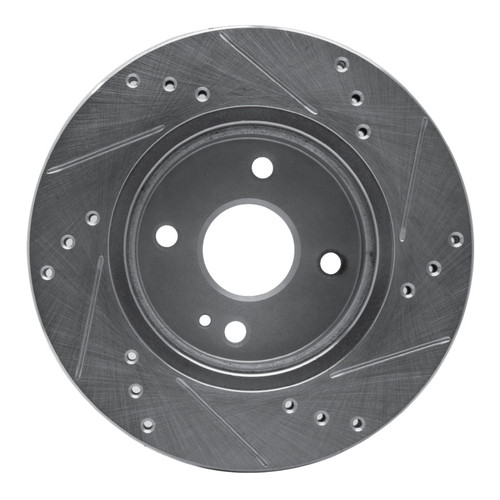 R1 11-15 Mazda 2 (Mexico) Front Left Drilled & Slotted Silver Brake Rotor