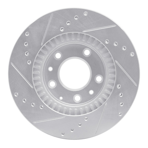 R1 06-15 Mazda MX-5 Miata Front Right Drilled & Slotted Silver Brake Rotor