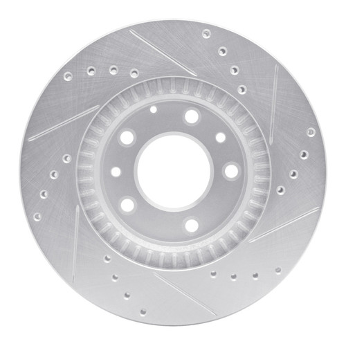 R1 06-15 Mazda MX-5 Miata Front Left Drilled & Slotted Silver Brake Rotor