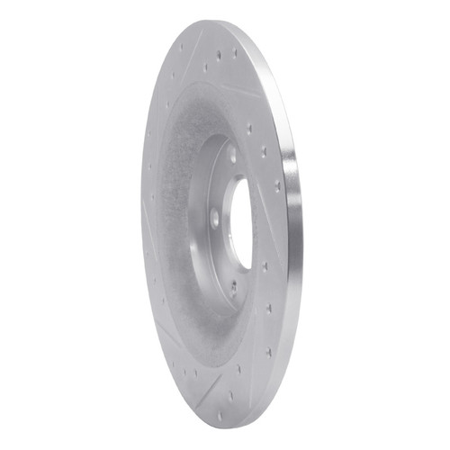 R1 06-07 Mazda 6 Rear Right Drilled & Slotted Silver Brake Rotor