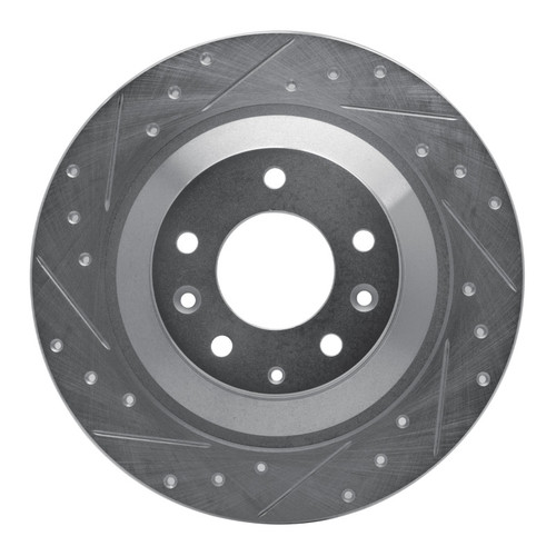R1 06-07 Mazda 6 Rear Left Drilled & Slotted Silver Brake Rotor
