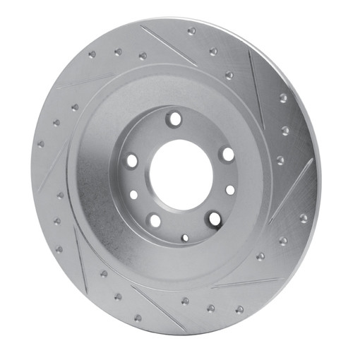 R1 06-07 Mazda 6 Rear Left Drilled & Slotted Silver Brake Rotor