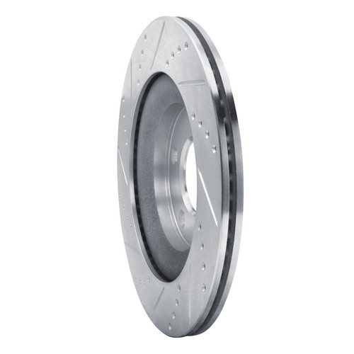 R1 04-11 Mazda RX-8 Rear Right Drilled & Slotted Silver Brake Rotor