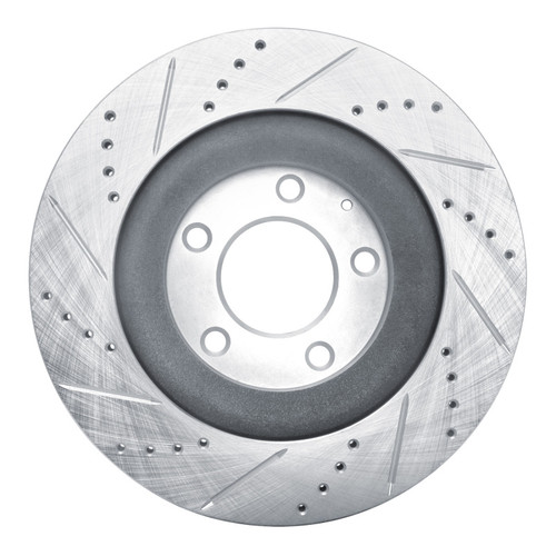R1 04-11 Mazda RX-8 Rear Right Drilled & Slotted Silver Brake Rotor