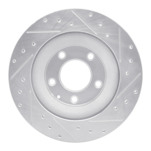 R1 04-11 Mazda RX-8 Rear Left Drilled & Slotted Silver Brake Rotor