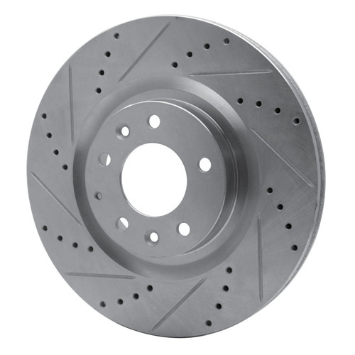 R1 04-11 Mazda RX-8 Front Left Drilled & Slotted Silver Brake Rotor