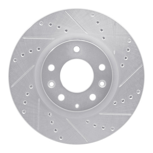 R1 04-08 Mazda RX-8 Front Right Drilled & Slotted Silver Brake Rotor