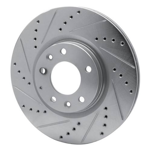 R1 04-08 Mazda RX-8 Front Left Drilled & Slotted Silver Brake Rotor