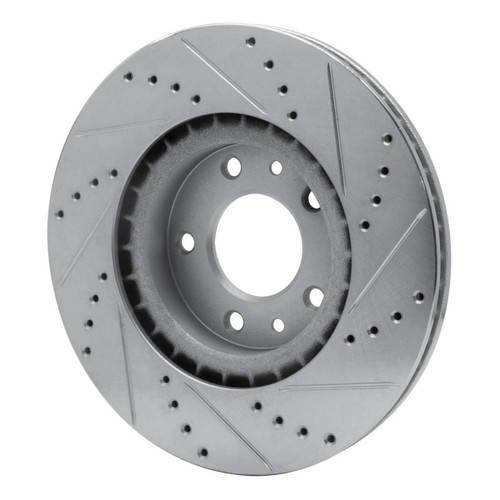 R1 04-08 Mazda RX-8 Front Left Drilled & Slotted Silver Brake Rotor