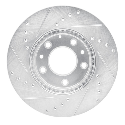 R1 03-05 Mazda 6 Front Right Drilled & Slotted Silver Brake Rotor