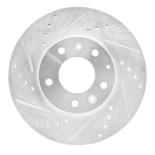 R1 03-05 Mazda 6 Front Left Drilled & Slotted Silver Brake Rotor
