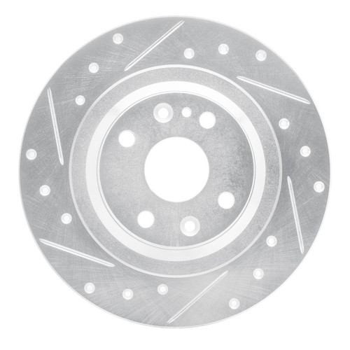 R1 01-05 Mazda Miata Rear Left Drilled & Slotted Silver Brake Rotor