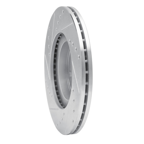 R1 01-05 Mazda Miata Front Right Drilled & Slotted Silver Brake Rotor